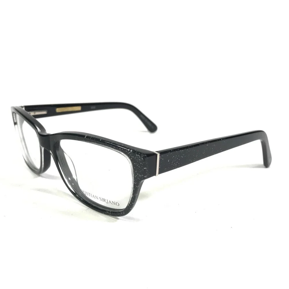 Christian Siriano Eyeglasses Frames GIGI BLKGL Black Glitter Sparkles 52-17-140